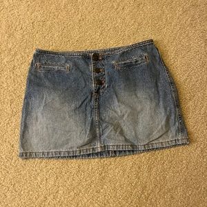 Vintage y2k 90s denim low rise mini skirt by Mudd